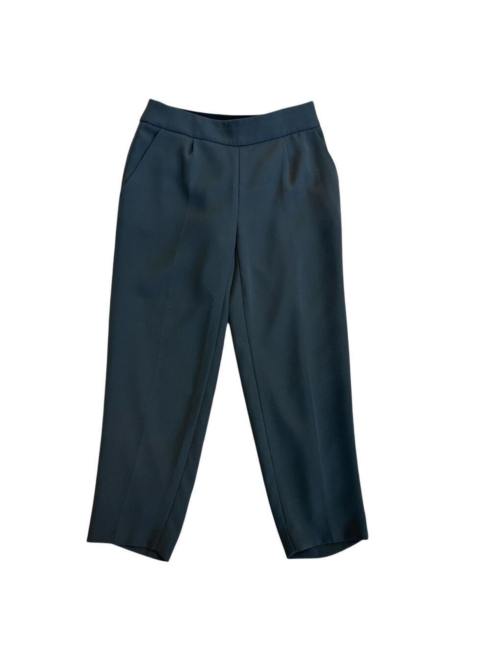 J.Crew Collection dark charcoal gray tapered ankle pants pockets Sz 00P classy